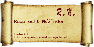Rupprecht Nándor névjegykártya